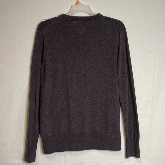 Tommy Hilfiger Large Dark Grey V-Neck Sweater - Picture 2 of 3